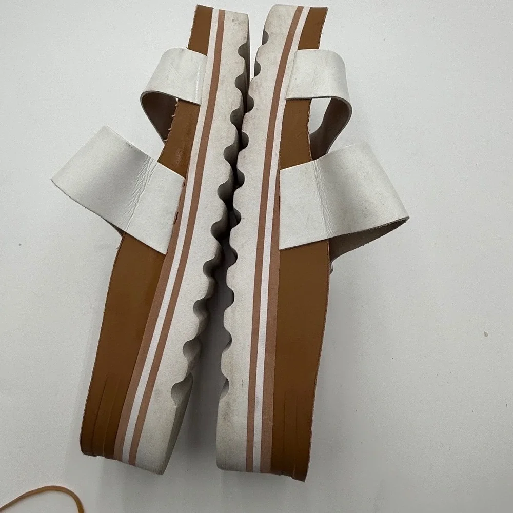 Reef Cushion‎ Vista Hi Platform Sandals White Cork Footbed Size 10